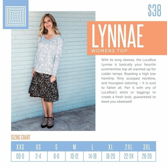 LULAROE Lynnae Top Size XS Tunic Tee Womens Boho Long Sleeve - Picture 7 of 7